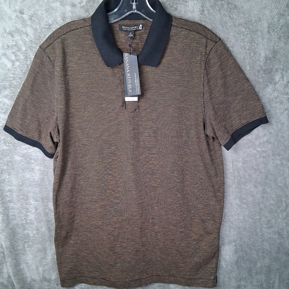 Banana Republic Other - New Banana Republic Luxury Touch Polo Men's Size Medium Brown Black Preppy